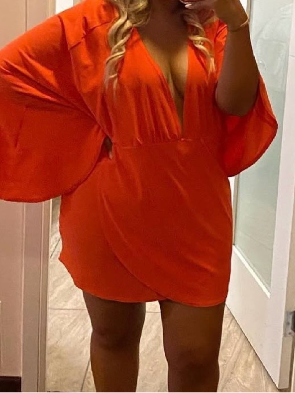 PrettyLittleThing Bright Orange Dress Size 12
